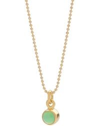 Nellou Jewellery - Gem Dot Birthstone Necklace May Chrysoprase Plated Sterling - Lyst