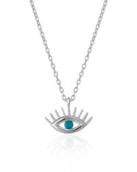Spero London - Eye Evil Eye Sterling Necklace - Lyst