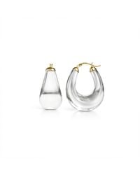 Gold & Honey - Clear Chunky Bucket Lucite Hoop Earrings - Lyst