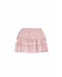Par & Escala - Checked Ruffle Chiffon Mini Skirt - Lyst