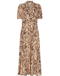 Lily and Lionel - Neutrals Julia Button Down Snakeskin Print Maxi Dress - Lyst