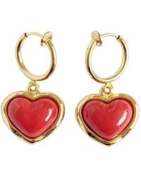 POPORCELAIN - Porcelain Heart Clip-On Hoop Earrings - Lyst