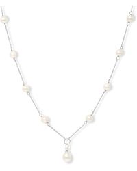 Pearls of the Orient Online - Gratia Fine Chain Necklace With Cultured Freshwater Pearls & Pendant Drop - Lyst