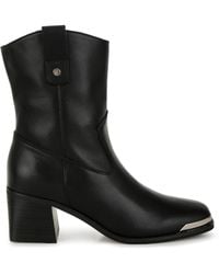 Rag & Co - Iliad Genuine Leather Metallic Accent Ankle Boots - Lyst