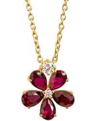Juvetti - Florea Necklace Ruby Sapphire & Diamond - Lyst