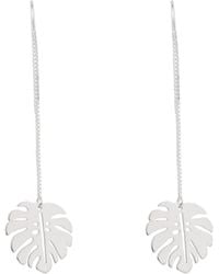 Oana Savu - Sterling Monstera Leaf Dangle Chain Earrings - Lyst