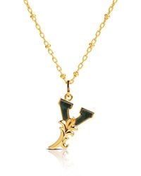 Kasun - Plated Y Initial Necklace With Marble - Lyst