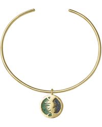 Zeworks - Sahara Blues – Ossa Handcrafted Brass Choker With Lapis Lazuli And Malachite Inlay - Lyst