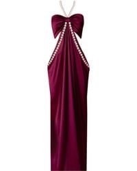Nur Karaata - Alice Pearl Burgundy Dress - Lyst