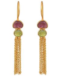 Opium Jewels - Fine Chain Earrings With Tourmalines - Lyst