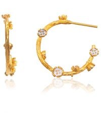 Milou Jewelry - Small Flower Hoop Earrings - Lyst