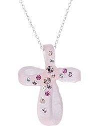 Gold & Honey - Pink Bubble Cross With Swarovski Crystals - Lyst