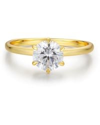 Azura Jewelry New York - One Love Round Moissanite Ring Solid - Lyst