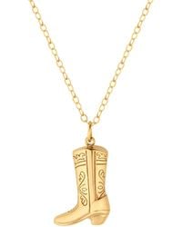 Rejected Hearts Club - Cowboy Texas Give Em' The Boot Filled Pendant Necklace With Magnetic Clasp - Lyst