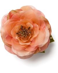 Helena Simon - The Peach Open Rose Floral Brooch - Lyst