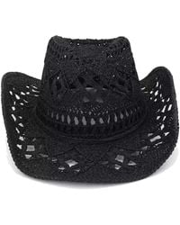 Chanel Joan Elkayam - Handmade Natural Straw Western Cowboy Hat - Lyst