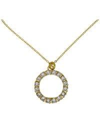 Vickisarge - Neutrals The Clear Hoop Necklace - Lyst