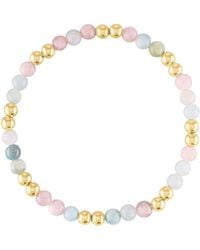 Olivia Le - Morganite Golden Bead Bracelet - Lyst