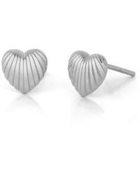 Nellou Jewellery - Heart Beam Stud Earrings Sterling - Lyst