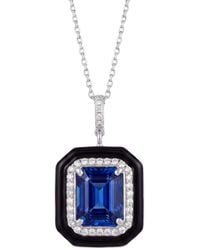 LÁTELITA London - Art Deco Sapphire & Enamel Pendant Necklace - Lyst