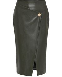Zetaye - Riva Faux Leather Wrap Skirt - Lyst