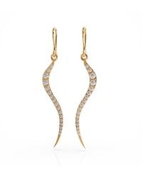 Linda Fiore - Swirl Earrings Vermeil With Clear Cz - Lyst