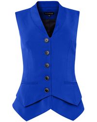 Tia Dorraine - Royal Azure Fitted Single-breasted Waistcoat - Lyst