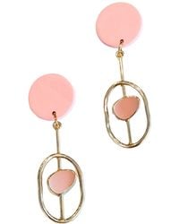 Babaloo - Rose Oval Drop Earrings - Lyst
