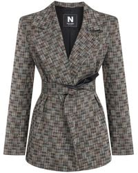 Nocturne - Double-Sided Belt Designed Jacket - Lyst