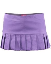Elsie & Fred - Suki Low Rise Mini Kilt Style Skirt In Periwinkle Purple - Lyst