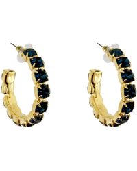 Laura Gray - Dark Crystal Hoop Earrings - Lyst