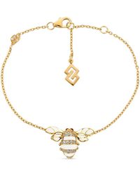 SALLY SKOUFIS - Queen Bee Bracelet With Made Cz Diamond Stimulant & Ivory Enamel - Lyst