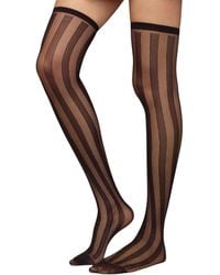 HIGH HEEL JUNGLE by KATHRYN EISMAN - Crue Striped Thigh High Sock - Lyst