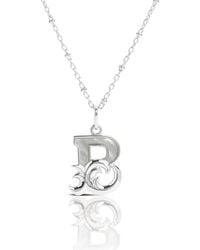 Kasun - Solid B Initial Necklace With Mother Of Pearl - Lyst