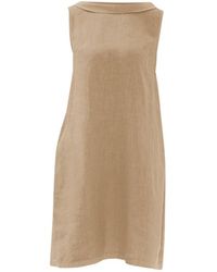 Haris Cotton - Neutrals Midi Linen Cami Dress With Back Tie Beach Sand - Lyst