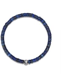 Nialaya - Wristband With Lapis Heishi Beads And Silver - Lyst