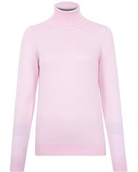 Paul James Knitwear - Ultra Fine Cotton Terri Roll Neck Long Sleeve Jumper - Lyst