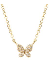 KAMARIA - Mini Butterfly Necklace With Diamonds - Lyst