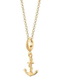 Lily Charmed - Plated Anchor Charm Necklace - Lyst