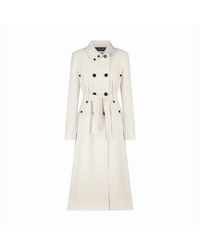 Elizabeth Diamant - Winter, Double-Breasted, Belted Trench Coat With High Asymmetrical Wind Breaker Collar - Lyst