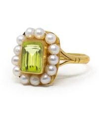 Vintouch Italy - Luccichio Peridot Ring With Pearls - Lyst