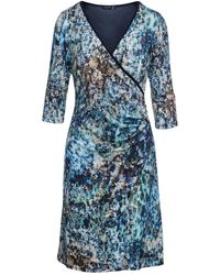 Conquista - Print Jersey Faux Wrap Dress In - Lyst