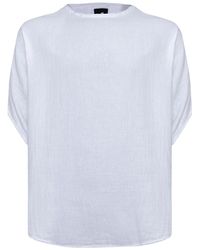 Monique Store - Bohemian Round Neck Bell Sleeve Linen Shirt - Lyst