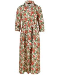 Conquista - Print Poplin Style Midi Dress - Lyst