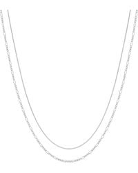 Vanhi - Figaro And Box Chain Layered Necklace - Lyst
