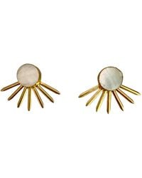 Veronica Tharmalingam - Cherika Mother Of Pearl And Spikes Stud Earrings - Lyst