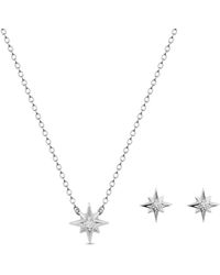 Clemence Wren - Sparkling Star Pendant And Stud Earring Set - Lyst