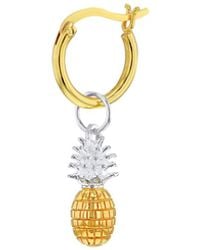 True Rocks - 2 Tone Mini Pineapple Charm Sterling & 18Kt-Plate On Hoop - Lyst