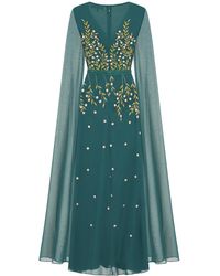Frock and Frill Embroidered Maxi Dress With Lace Inserts in Black | Lyst
