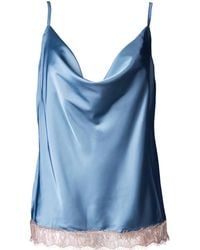 Noblesse Oblige - Duck Egg Lace Trimmed Cowl Neck Camisole - Lyst